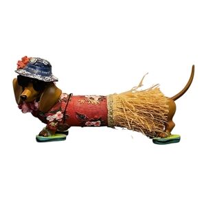 Westland Hot Diggity Long Hot Summer Weiner Hawaiian Dachshund Dog Figurine